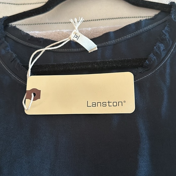 Lanston 100% Viscose Sateen High Low Top - Black - Medium - Picture 5 of 9